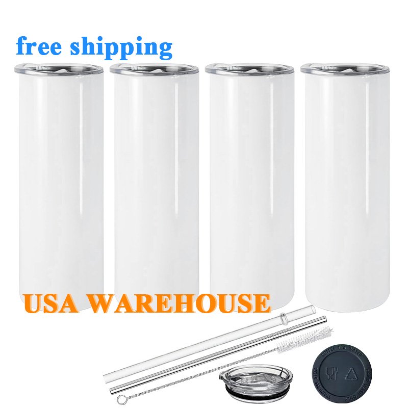 Usa Double Wall Sublimation Blanks Mugs 15 Oz 30 Oz 20 Oz Skinny Sublimation Tumblers Straight