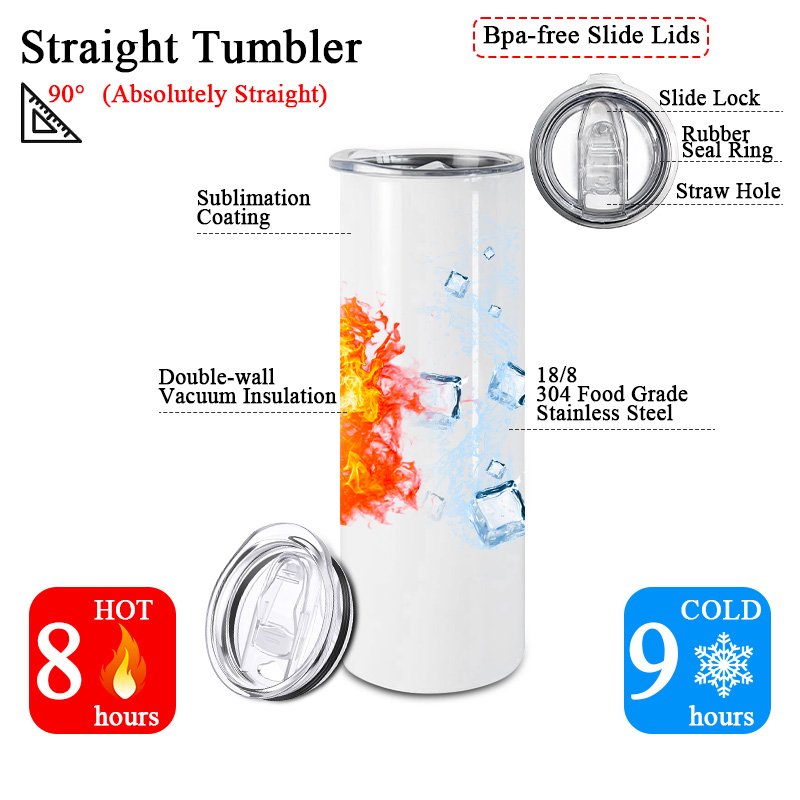 Usa Double Wall Sublimation Blanks Mugs 15 Oz 30 Oz 20 Oz Skinny Sublimation Tumblers Straight