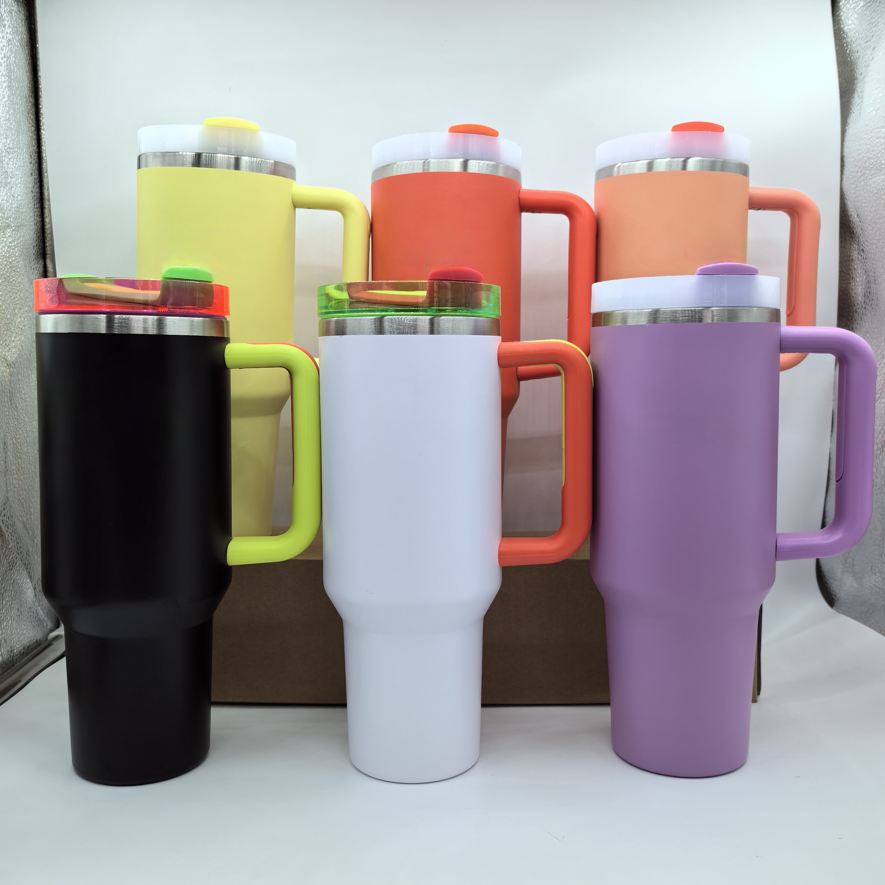 40 oz Neon Tumbler Electric Pink Adventure Quench Custom Stainless Steel Double Wall Vacuum Coffee Mug 40oz Cup With Handle