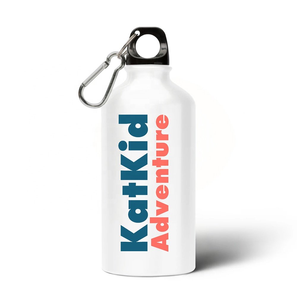 White Fitness 500ML BPA Free Aluminium Single Wall Insulated Sports Drinking Water Bottle with LOGO