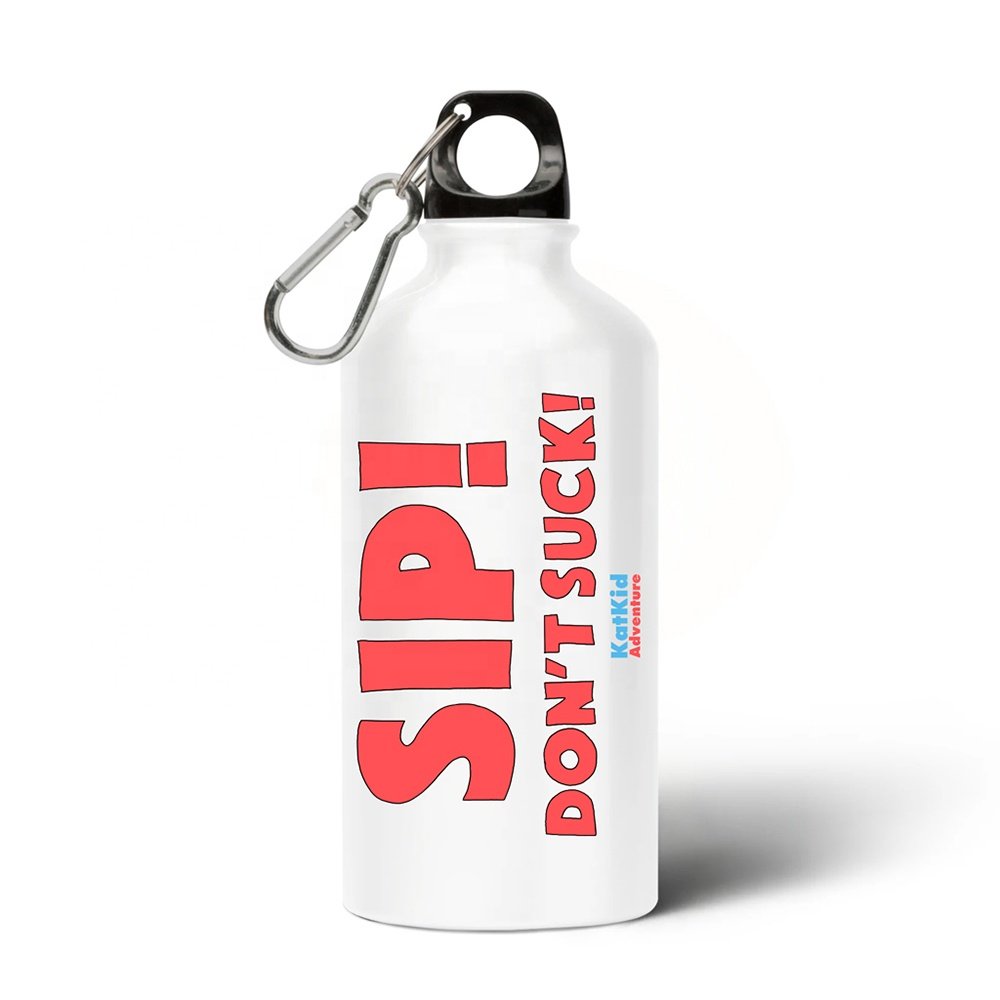 White Fitness 500ML BPA Free Aluminium Single Wall Insulated Sports Drinking Water Bottle with LOGO