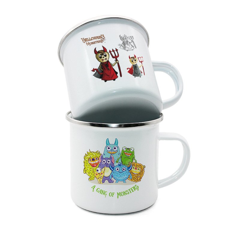 Top Colored Outdoor Coffee Camp Custom Vintage Insulated Enamel Cup Mug