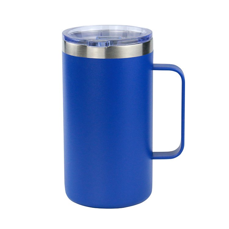 24oz Stainless Steel Double Wall Vacuum Thermal Tumbler Travel Coffee Mug With Handle