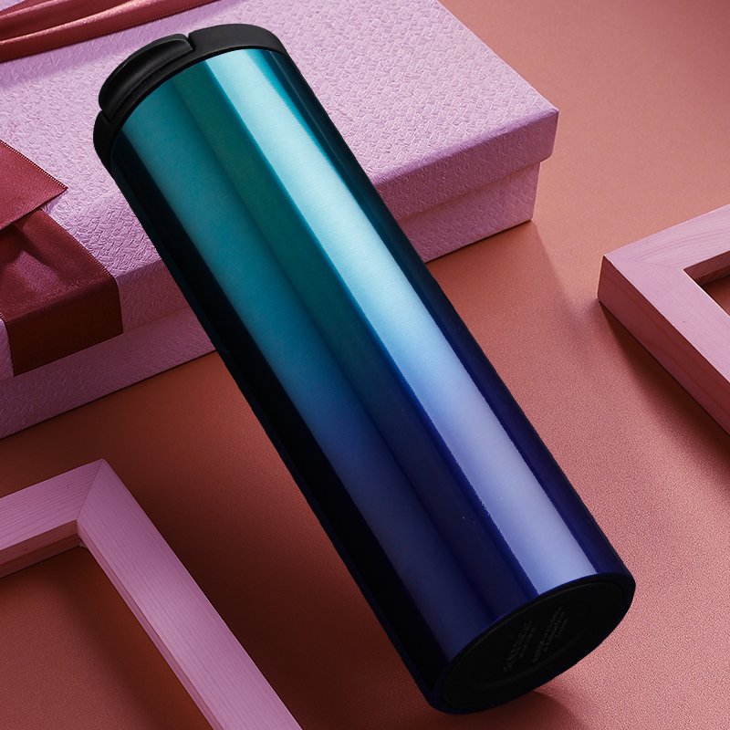 Wholesale Gradient Color Mug 500ML Double Wall 304 Stainless Steel coffee mugs Insulation Vacuum Flask Thermal Cup With Lid