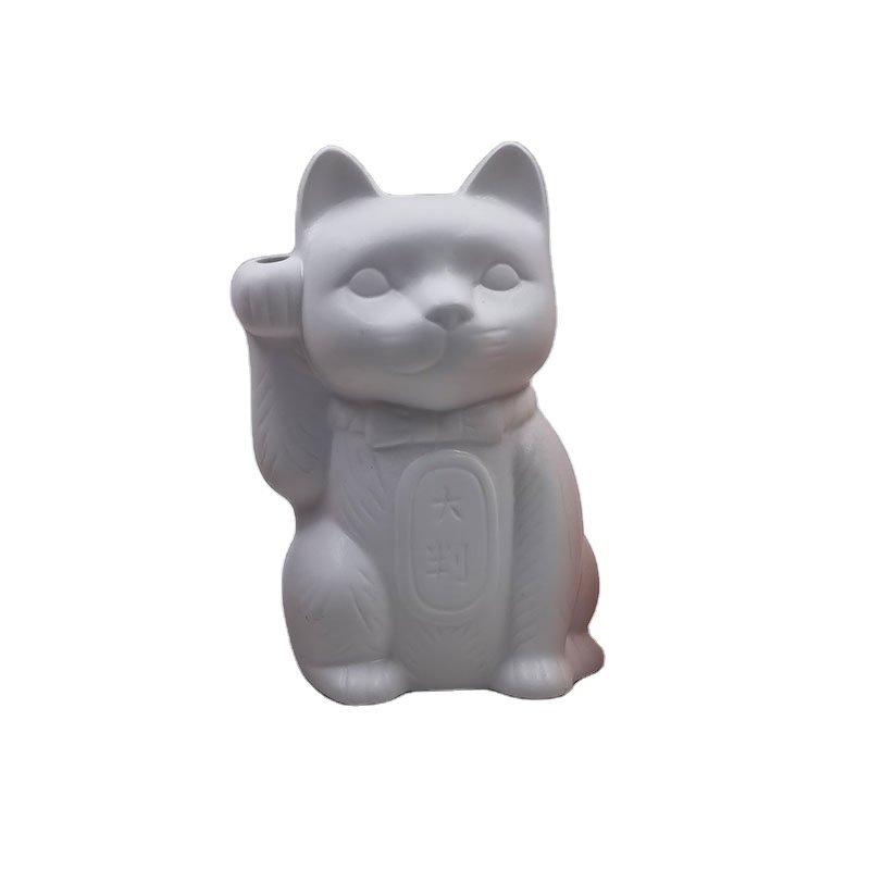 White Maneki Neko Lucky Cat Ceramic Tiki Mug Cocktail Cups for Bar
