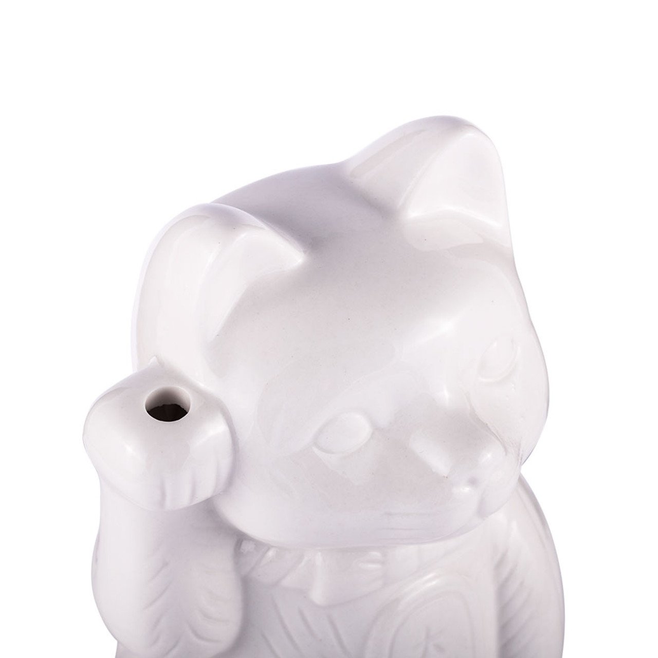 White Maneki Neko Lucky Cat Ceramic Tiki Mug Cocktail Cups for Bar