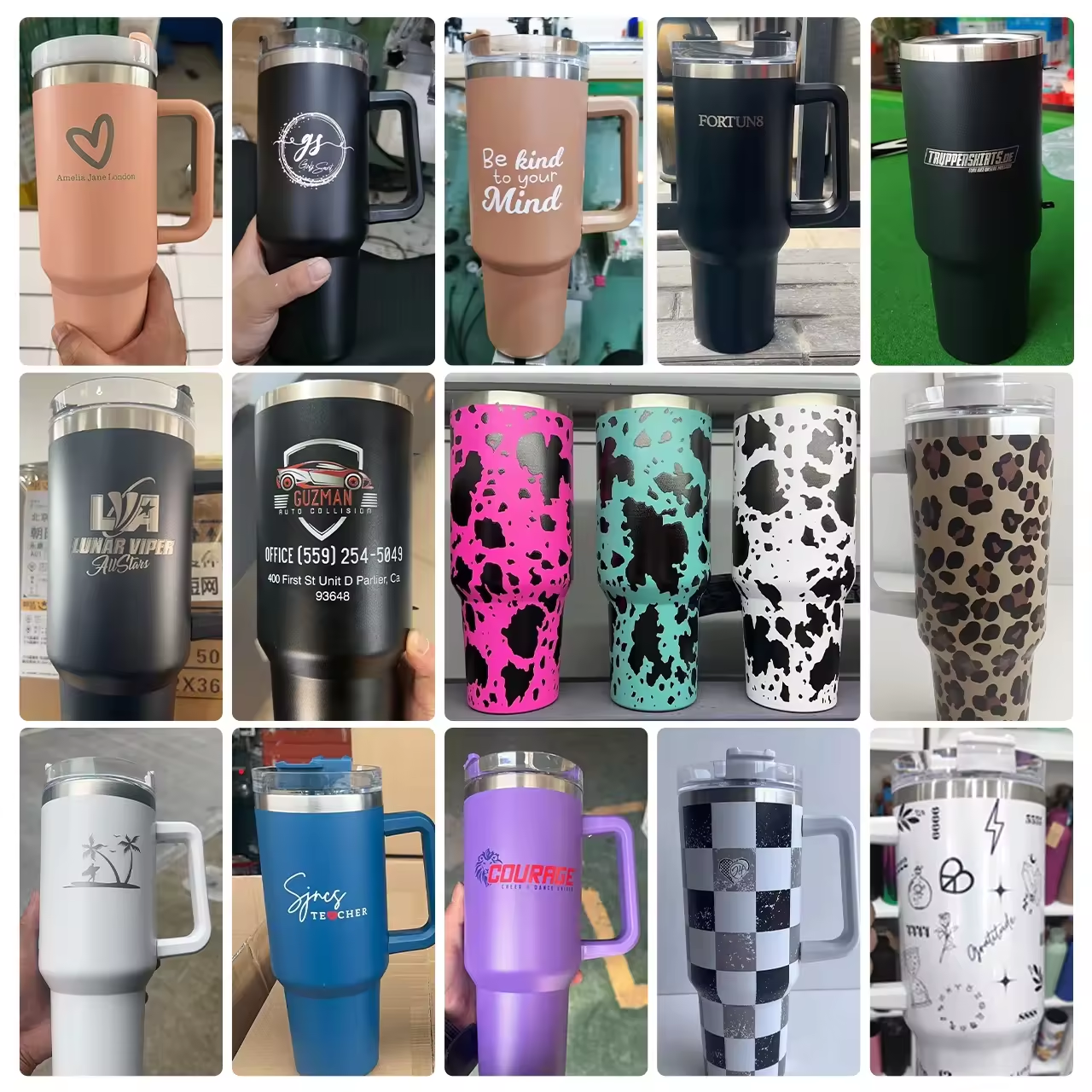 Custom Logo 20oz 30oz Travel Coffee Mug Cup Vasos Termicos Stainless Steel Insulated Termos 40oz Tumbler with Handle Straw