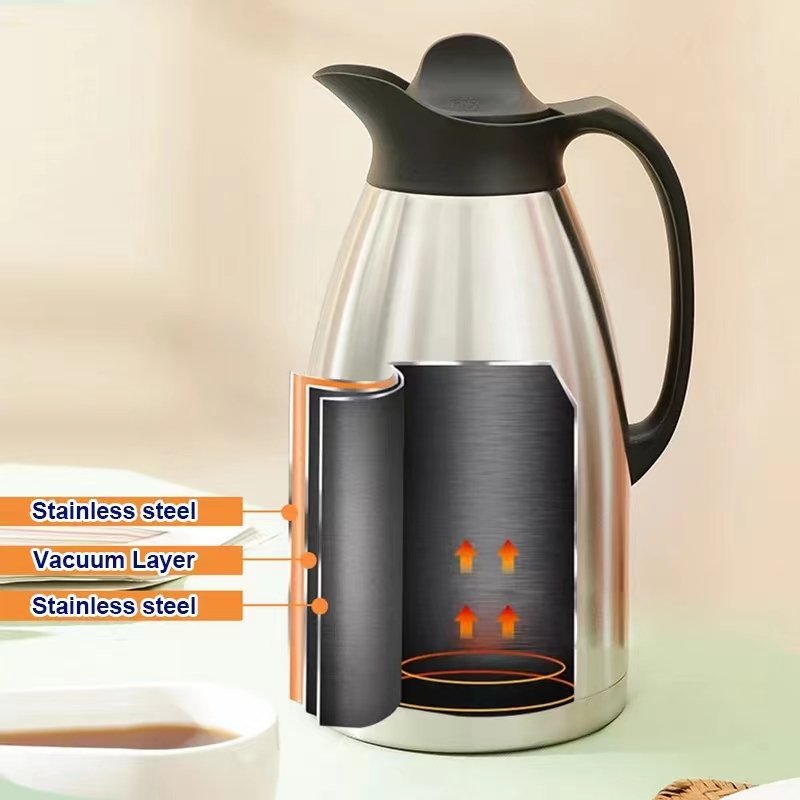 Insulation Double Wall Stainless Steel 2.0L Vacuum Jug Thermoses For Coffee Pot Thermal Coffee Kettle Vacuum Flasks