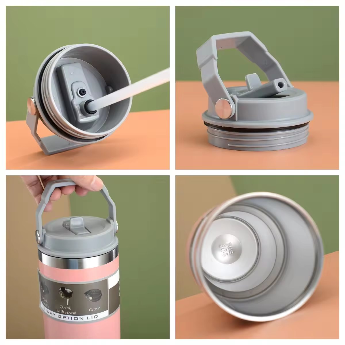 2024 High Quality Double Wall Cups 20oz 30oz Stainless Steel Portable Coffee Mug For Car With Lids Tumbler With Handle And Straw