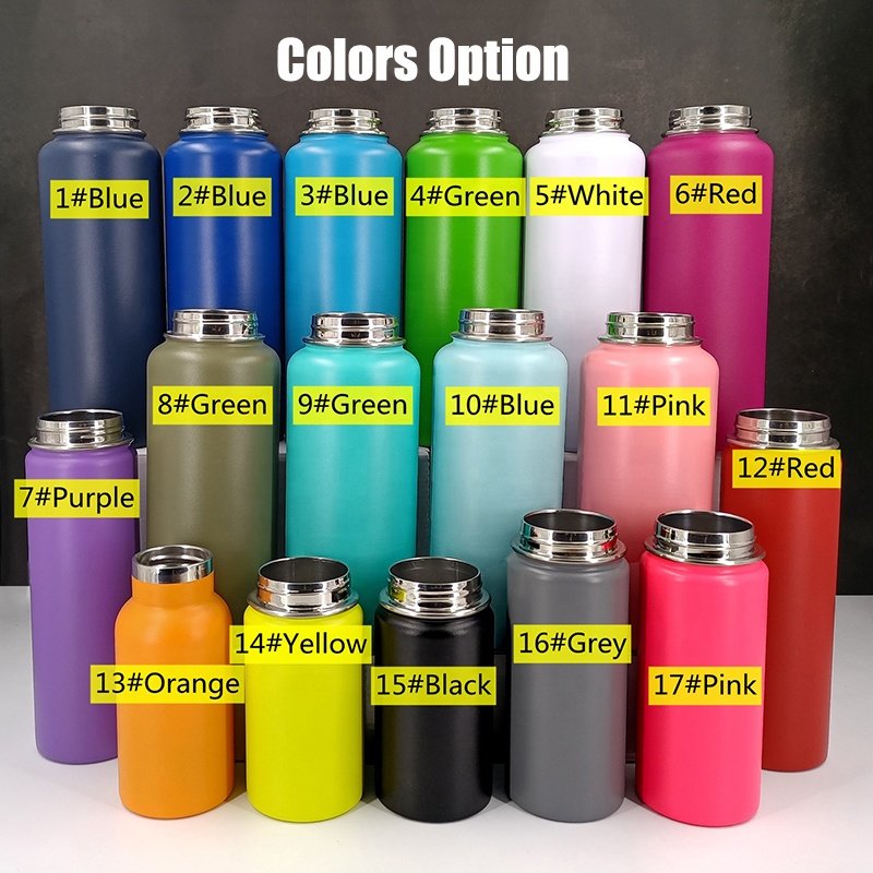 Custom Logo Double Wall Stainless Steel Drink Bottle Insulated Vacuum Flask Thermal Cup 22oz 25oz 32oz 64oz Sports Water Bottle
