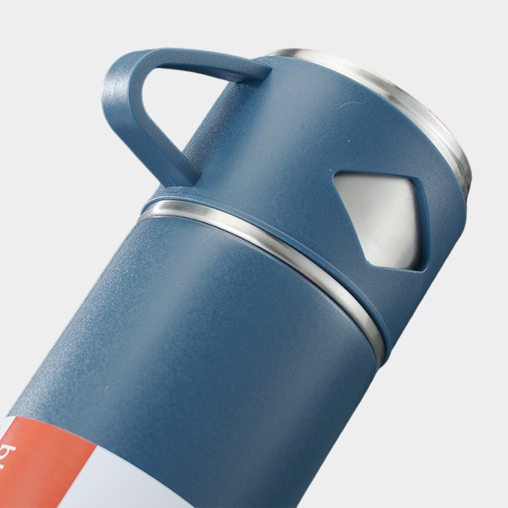 500ml vacuum flask gift set double wall stainless steel insulated thermos bottle with two cups for business