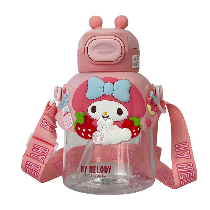 700ml Cute Cartoon Children Student Water Bottle Outdoor Sanrio Summer Portable Drinking Kitty Kuromi Anime Water Bottle
