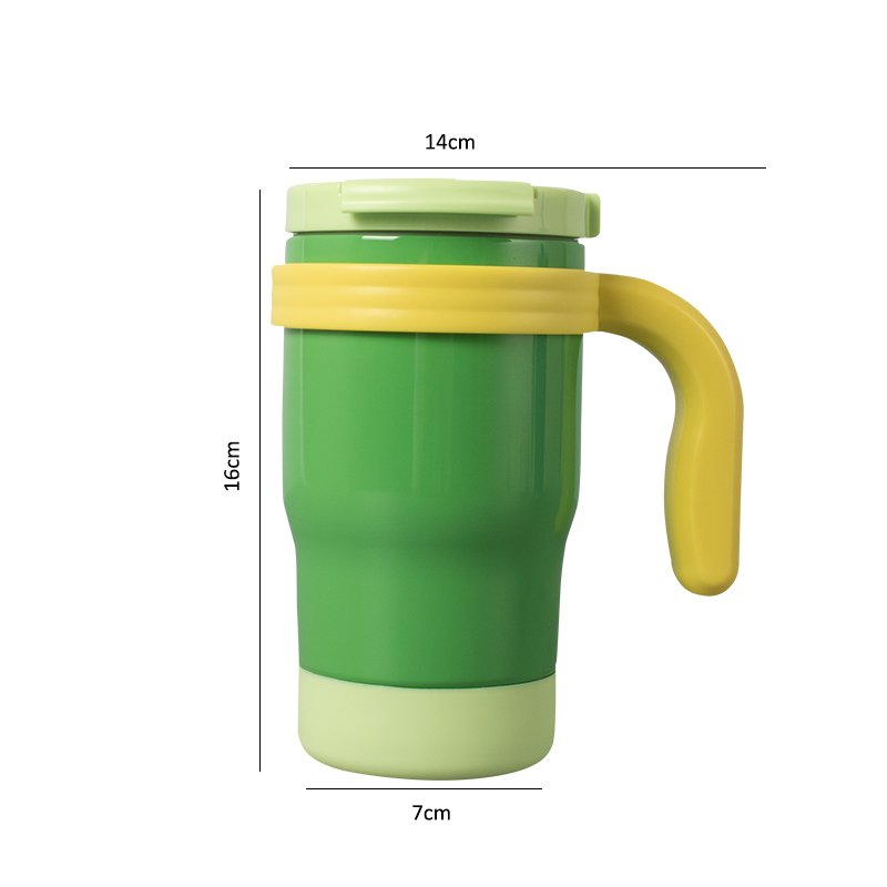 Houroffer 14oz Kids Bottle Tumbler with Handle Insulated Stainless Steel Mug cup with Lid and Straw Double Wall Vacuum For Water