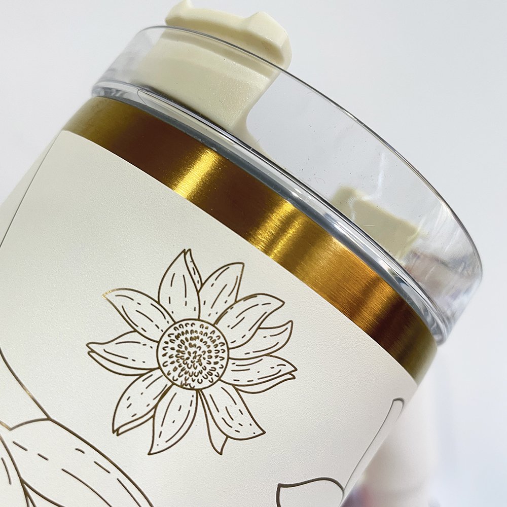 new arrival gold plated 40oz double walled stainless steel tumbler with lid and straws keeps water hot and cold for hours