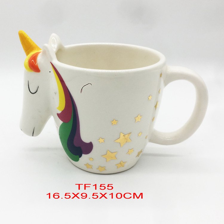 Lucky Animal Tea Cup Cute white Creative Christmas Gifts Ceramic porcelain unicorn Coffee Mugs sublimation mug printing kawaii