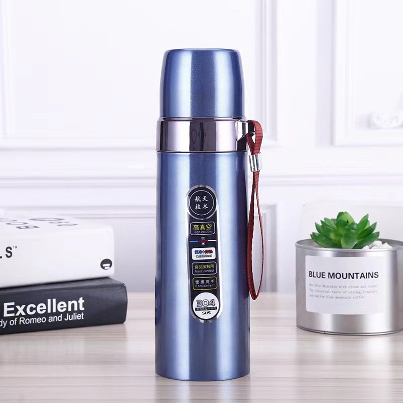 500ML Large Capacity Stainless Steel Thermos Portable Vacuum Flask Insulated Tumbler with Rope Thermal Bottle Drinkware