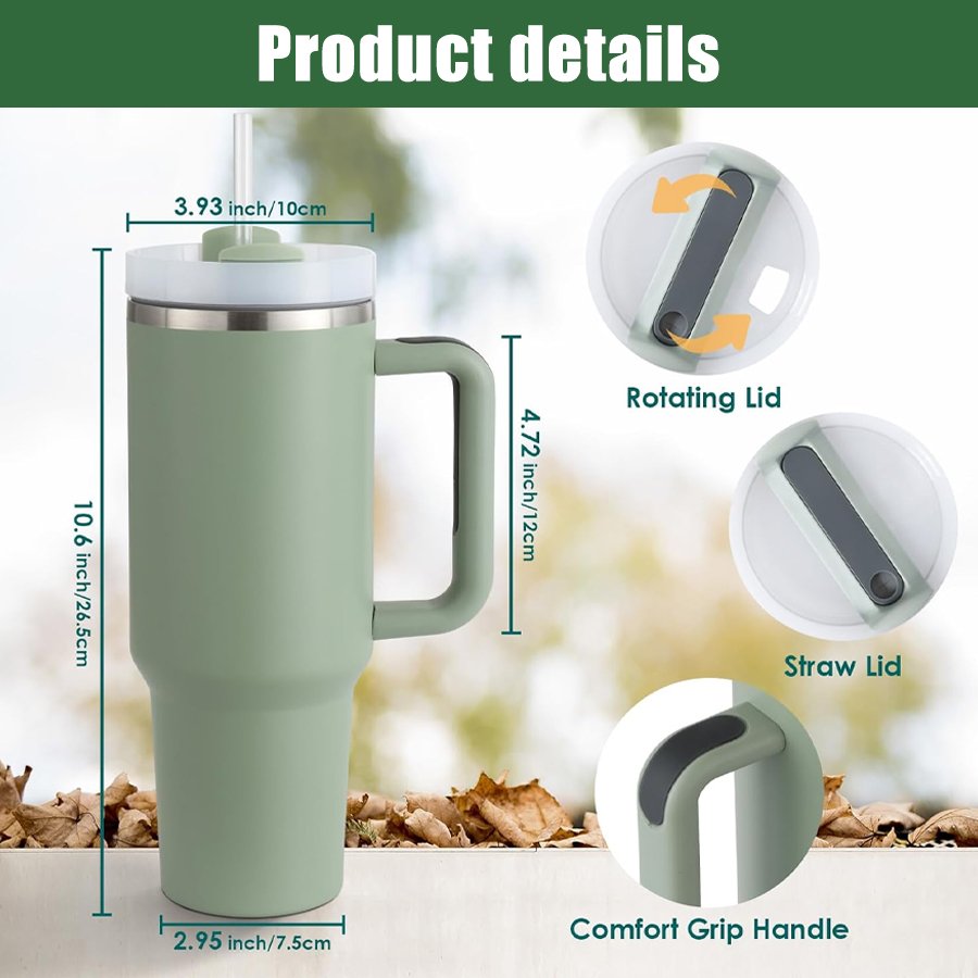 New Arrive 40 Oz Travel Tumbler Stainless Steel Cup 40oz Mugs 30oz Tumblers With Handle And Straw Sublimation water bottle