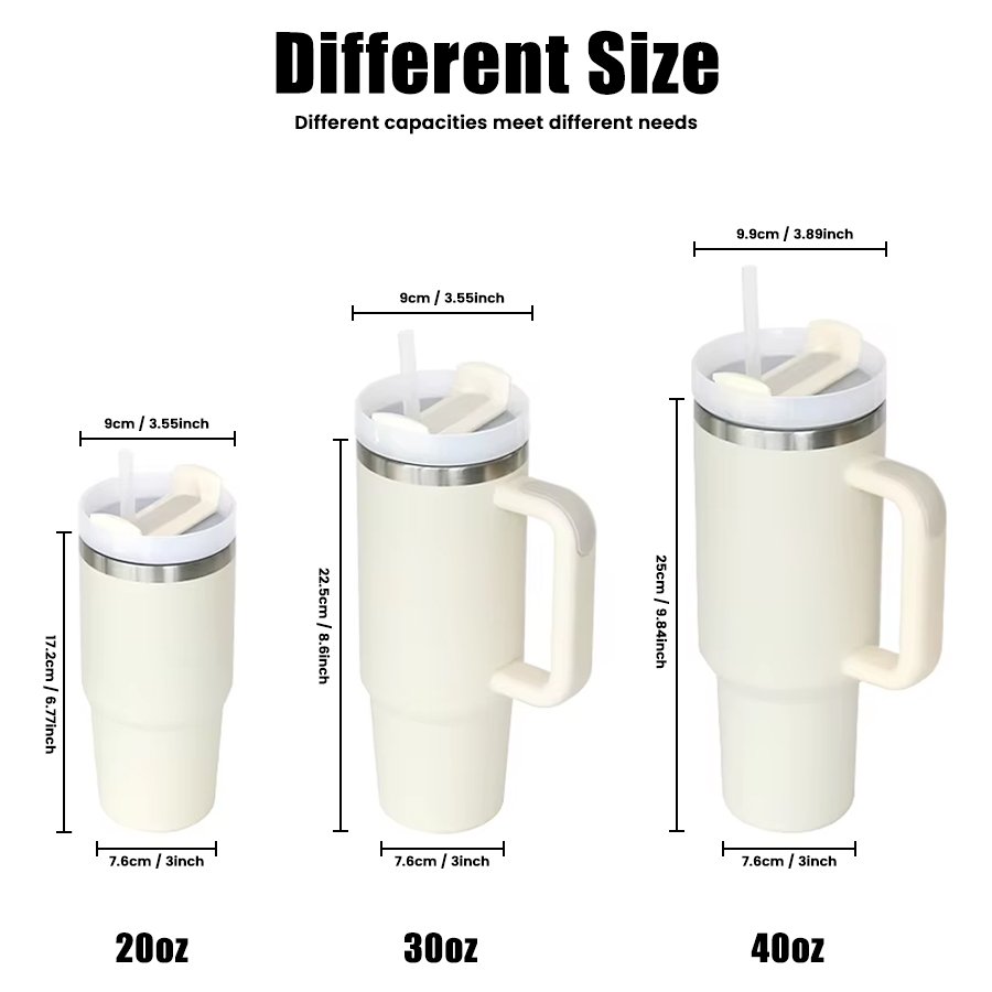 New Arrive 40 Oz Travel Tumbler Stainless Steel Cup 40oz Mugs 30oz Tumblers With Handle And Straw Sublimation water bottle