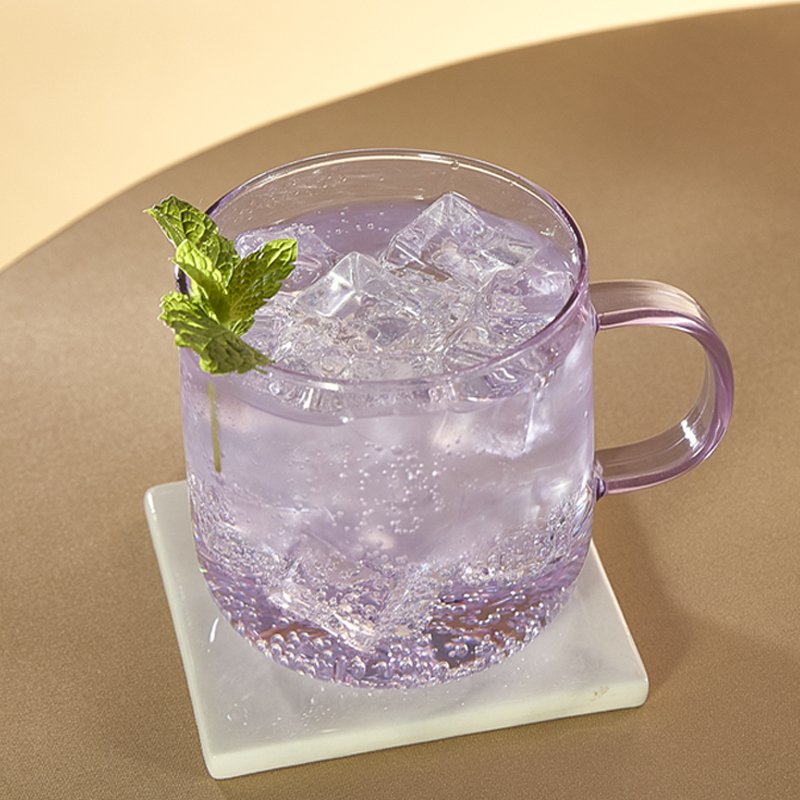 Low Moq Glass Water Cup Colored Borosilicate Glass Mugs Transparent Heat Resistant Glass Mug Custom Logo
