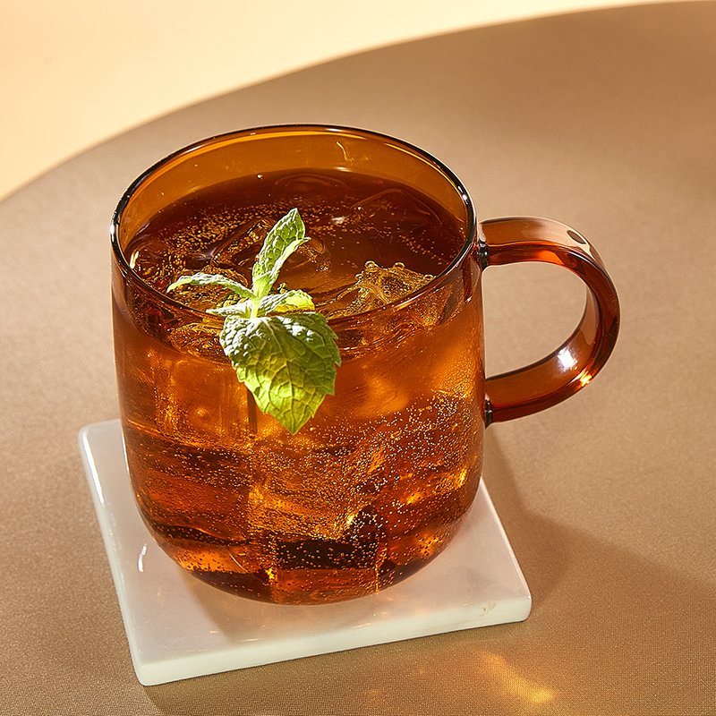 Low Moq Glass Water Cup Colored Borosilicate Glass Mugs Transparent Heat Resistant Glass Mug Custom Logo