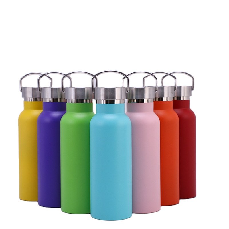 500ml Stainless Steel Double Wall Insulated Vacuum Flask Tea Infuser Water Bottle With Wooden Grain Lid