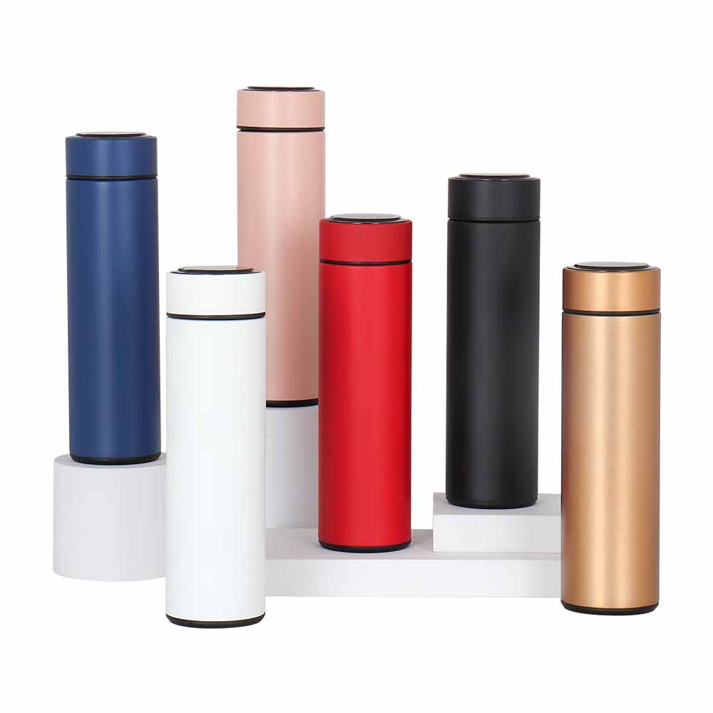 Customized 17oz Smart Vacuum Insulated Stainless Steel Sports termos de agua Water Bottle With LED Display Tumbler vaso termi