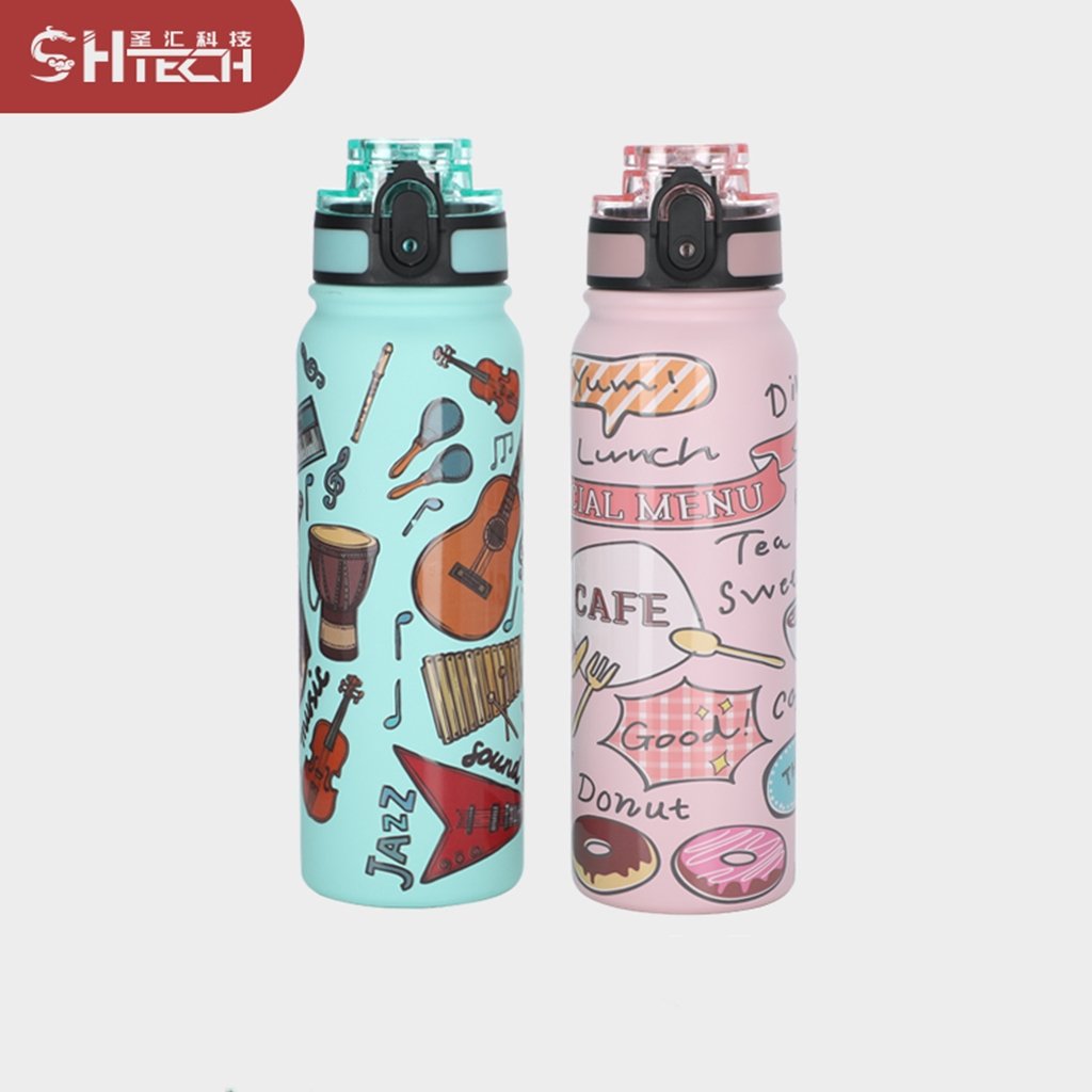 500ml 20oz Custom BPA Thermos Portable Vacuum Flask Sports Tumbler Free Stainless Steel Double Wall Water Bottle With Straw