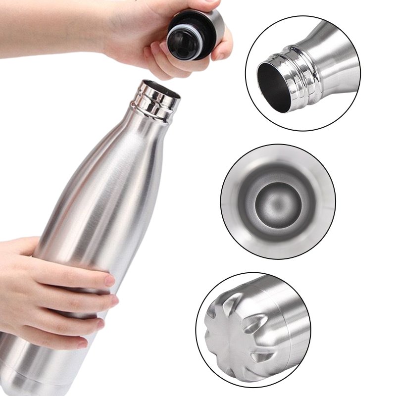 Wholesale 17oz Vacuum Flasks Cola Shape Rubber paint Gym Sports Bottle insulated Stainless Steel Water Bottle With Custom Logo