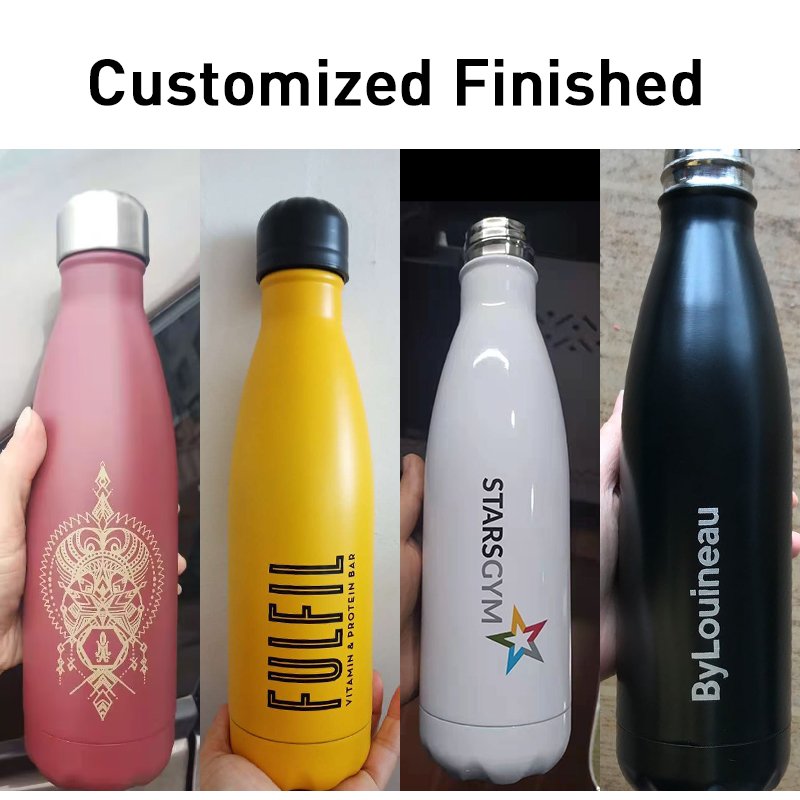 Wholesale 17oz Vacuum Flasks Cola Shape Rubber paint Gym Sports Bottle insulated Stainless Steel Water Bottle With Custom Logo