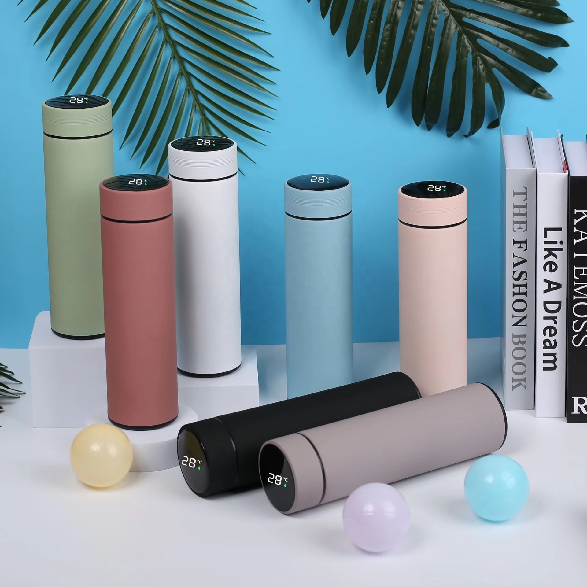 Lakuna 500ML Customized Smart Thermos Cup 304 Stainless Steel Intelligent Cup Water Bottle Thermos Vacuum Flask Business Gift