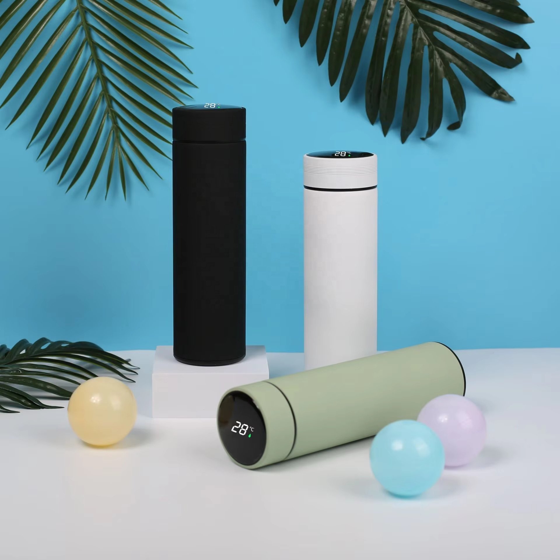 Lakuna 500ML Customized Smart Thermos Cup 304 Stainless Steel Intelligent Cup Water Bottle Thermos Vacuum Flask Business Gift