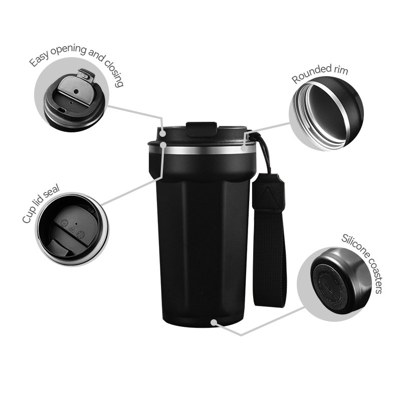 Double Wall Stainless Steel 12oz 17oz Vacuum Flask Thermal Tumbler Coffee Cup Keep Portable Insulated Thermos Coffee Travel Mug