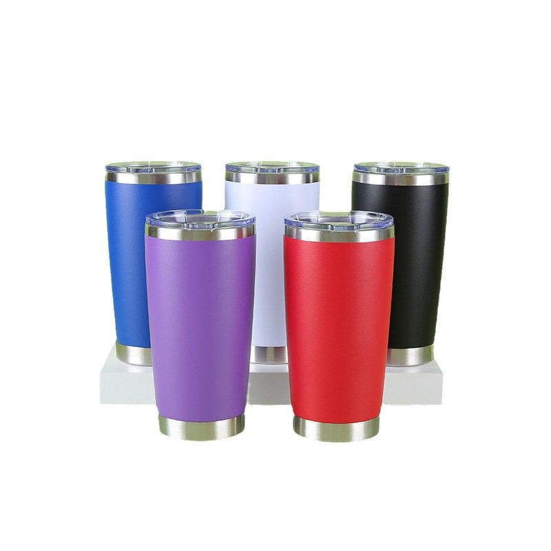 Custom logo 20oz multi-colored metal hot cold drink beer cup stainless steel vacuum insulated tumbler coffee travel mug