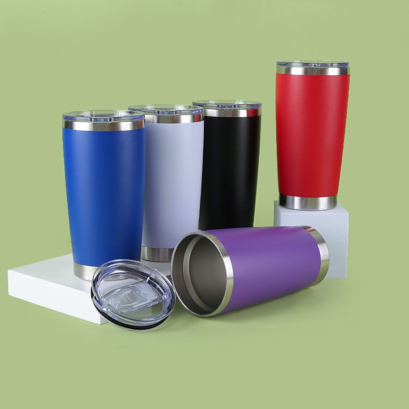 Custom logo 20oz multi-colored metal hot cold drink beer cup stainless steel vacuum insulated tumbler coffee travel mug