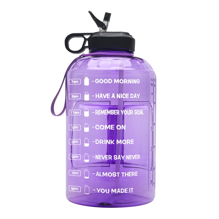 Motivational 128 oz Water Jug 1 Gallon Water Bottle with Straw & Handle for Gym Yoga Hiking Climbing
