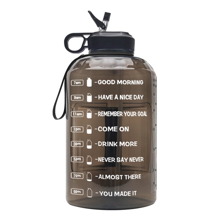 Motivational 128 oz Water Jug 1 Gallon Water Bottle with Straw & Handle for Gym Yoga Hiking Climbing
