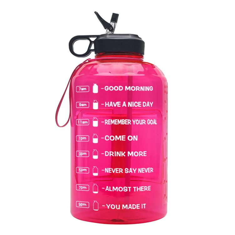 Motivational 128 oz Water Jug 1 Gallon Water Bottle with Straw & Handle for Gym Yoga Hiking Climbing