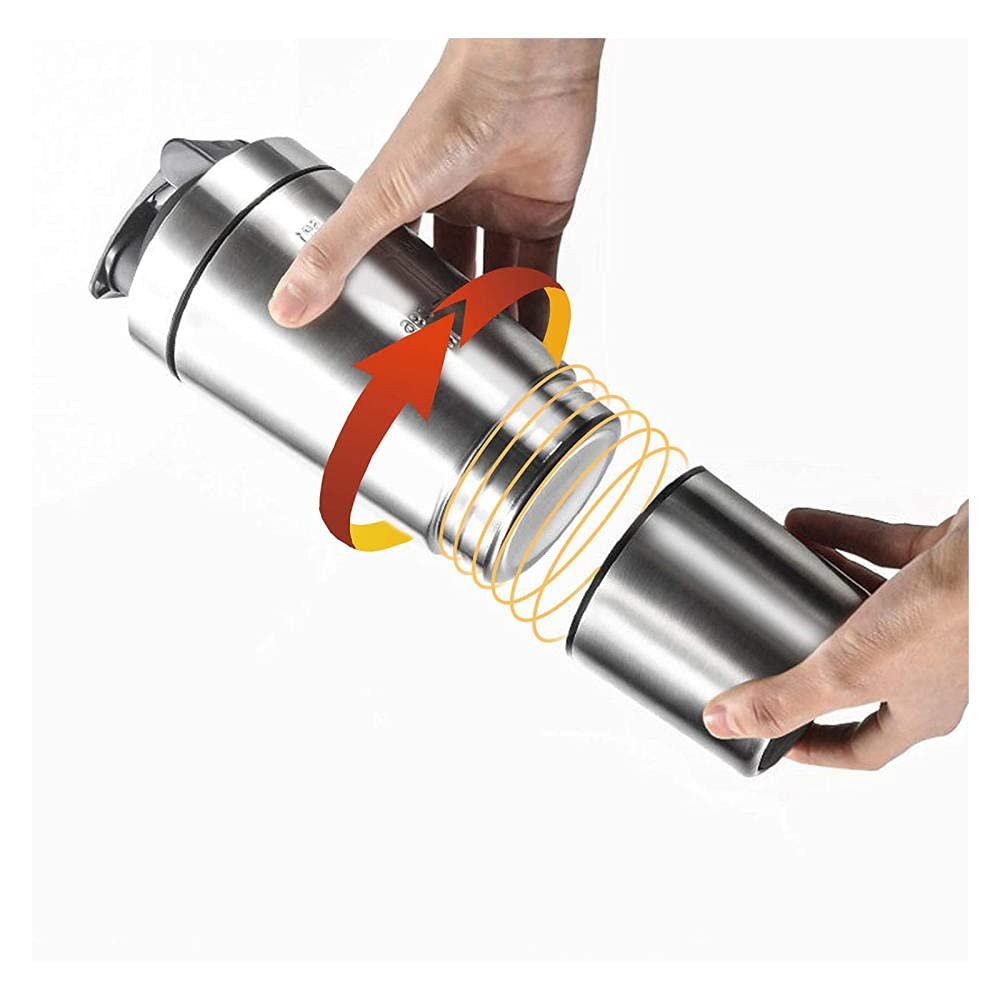 Custom 2 in 1 Shaker bottle Single Wall Stainless Steel Water Bottle Shakes Protein Bottles Shaker for Gym Outdoor Workout Bars