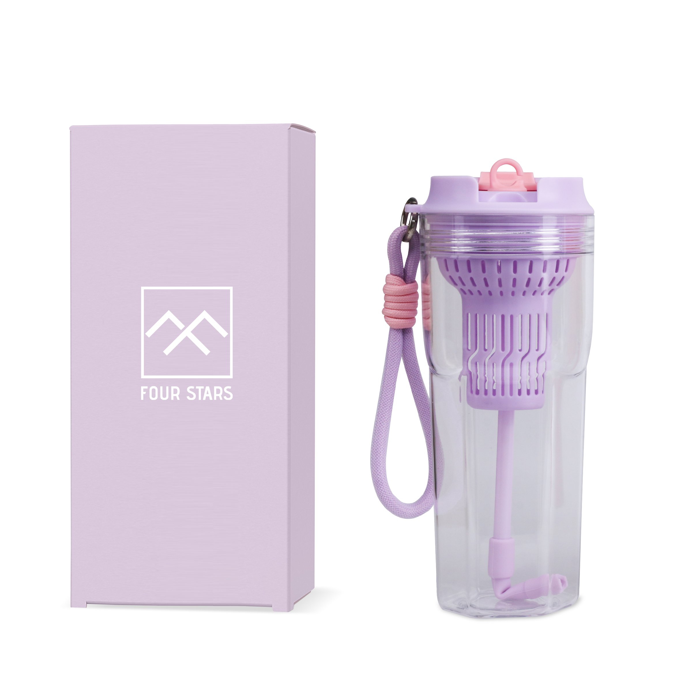 Simple Design 650ml Portable Plastic Water Bottle High-Value Kids Tumbler Transparent Sport Water Bottle With Lanyard