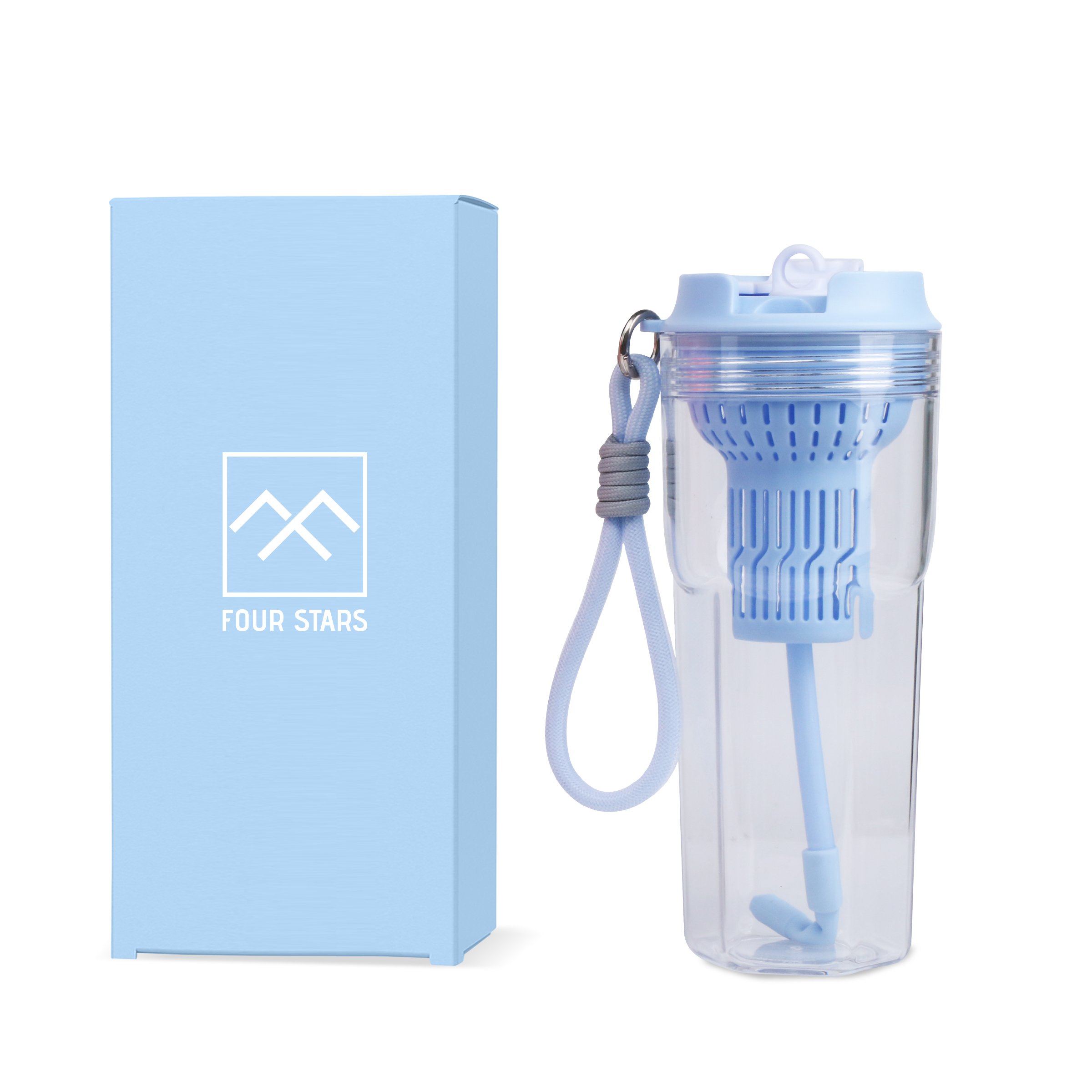 Simple Design 650ml Portable Plastic Water Bottle High-Value Kids Tumbler Transparent Sport Water Bottle With Lanyard