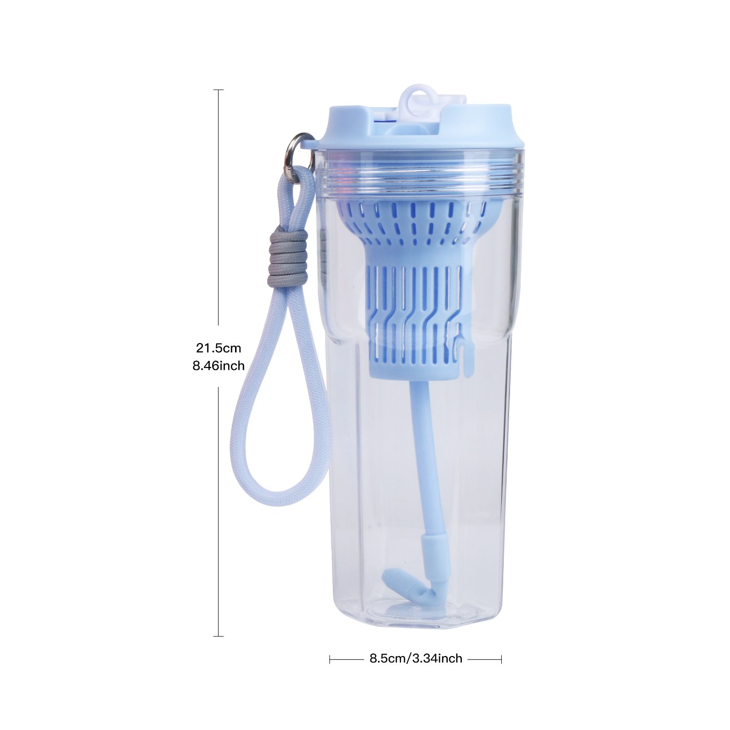 Simple Design 650ml Portable Plastic Water Bottle High-Value Kids Tumbler Transparent Sport Water Bottle With Lanyard