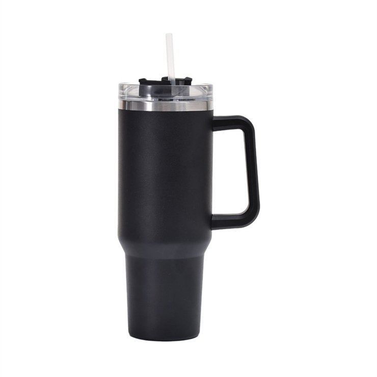 Custom logo 40oz vacuum insulated double wall coffee tumbler 40 oz stainless steel travel mug with handle