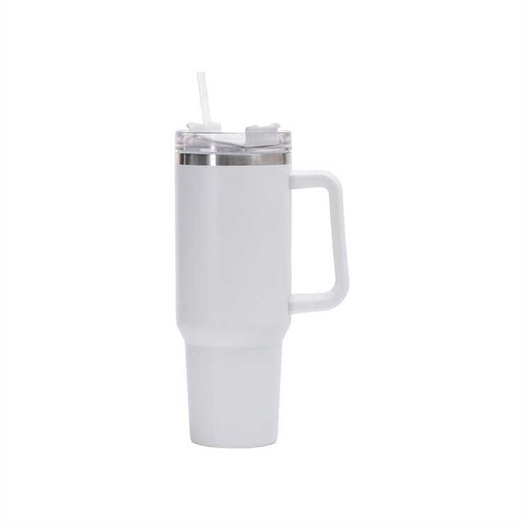 Custom logo 40oz vacuum insulated double wall coffee tumbler 40 oz stainless steel travel mug with handle