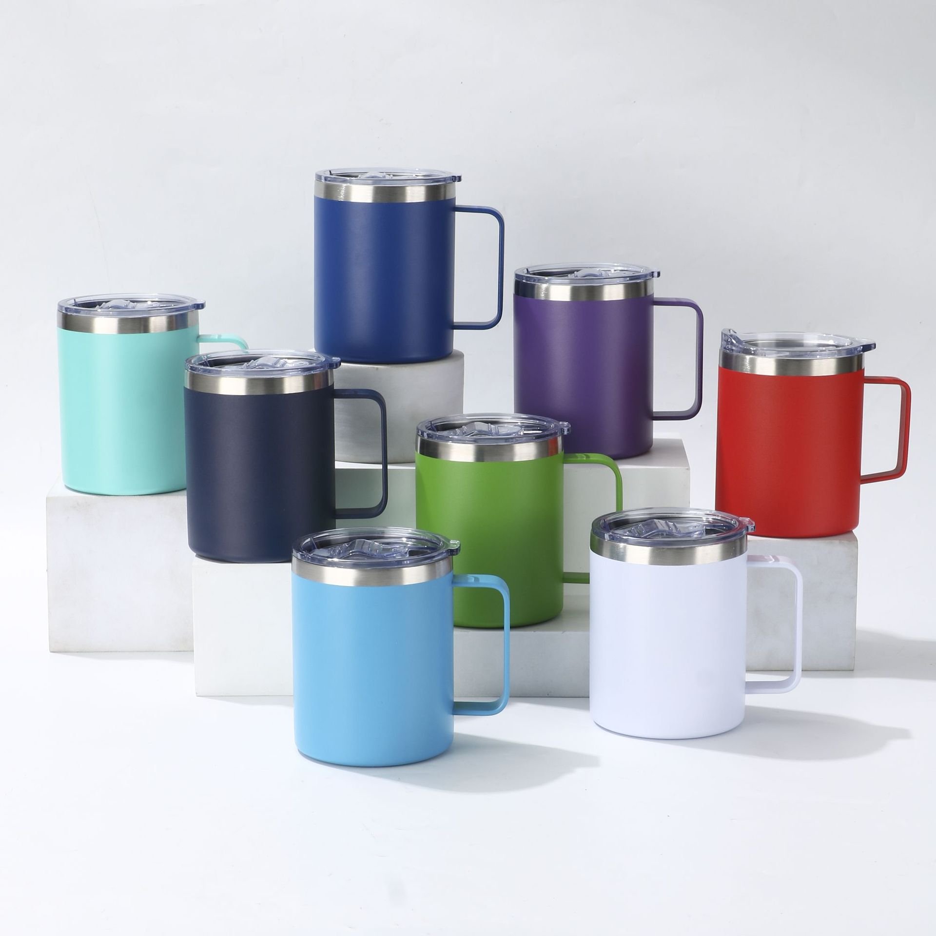 12oz 14oz Drinking Cup Vacuum Insulated Tumbler With Handle Coffee Cups Stainless Steel Coffee Mug Thermo Travel Mug
