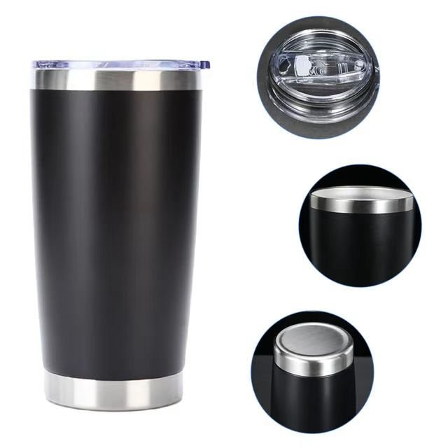 Tumbler 20oz Powder Coated Surface Coffee Beer Cup Wide Mouth Double Wall Stainless Steel Vacuum Cold Insulated Travel Mugs