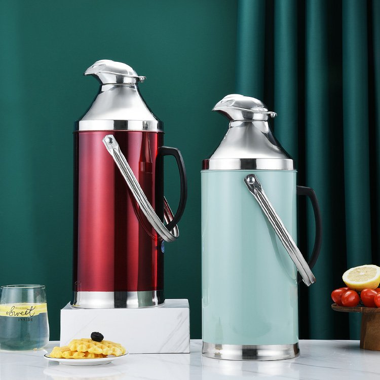 High capacity stainless steel kettle vacuum insulation flask 2.0/3.2l coffee thermos colorful water bottle