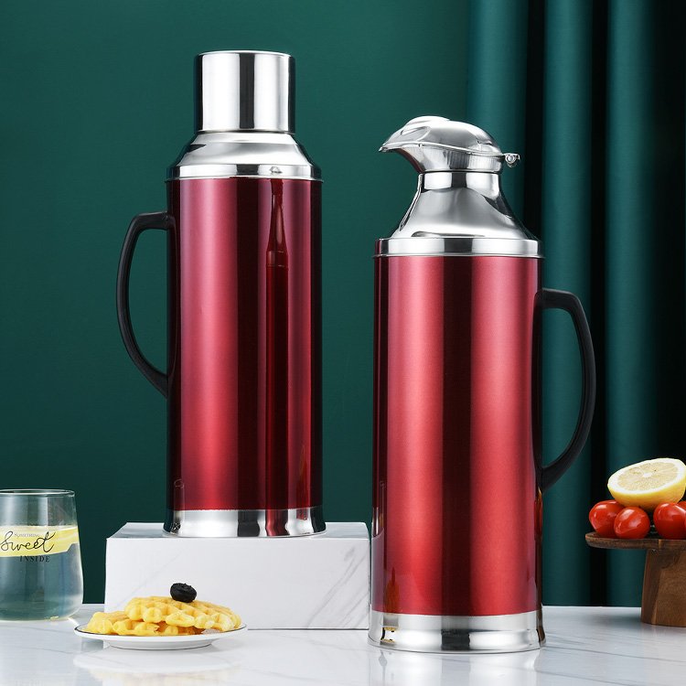 High capacity stainless steel kettle vacuum insulation flask 2.0/3.2l coffee thermos colorful water bottle