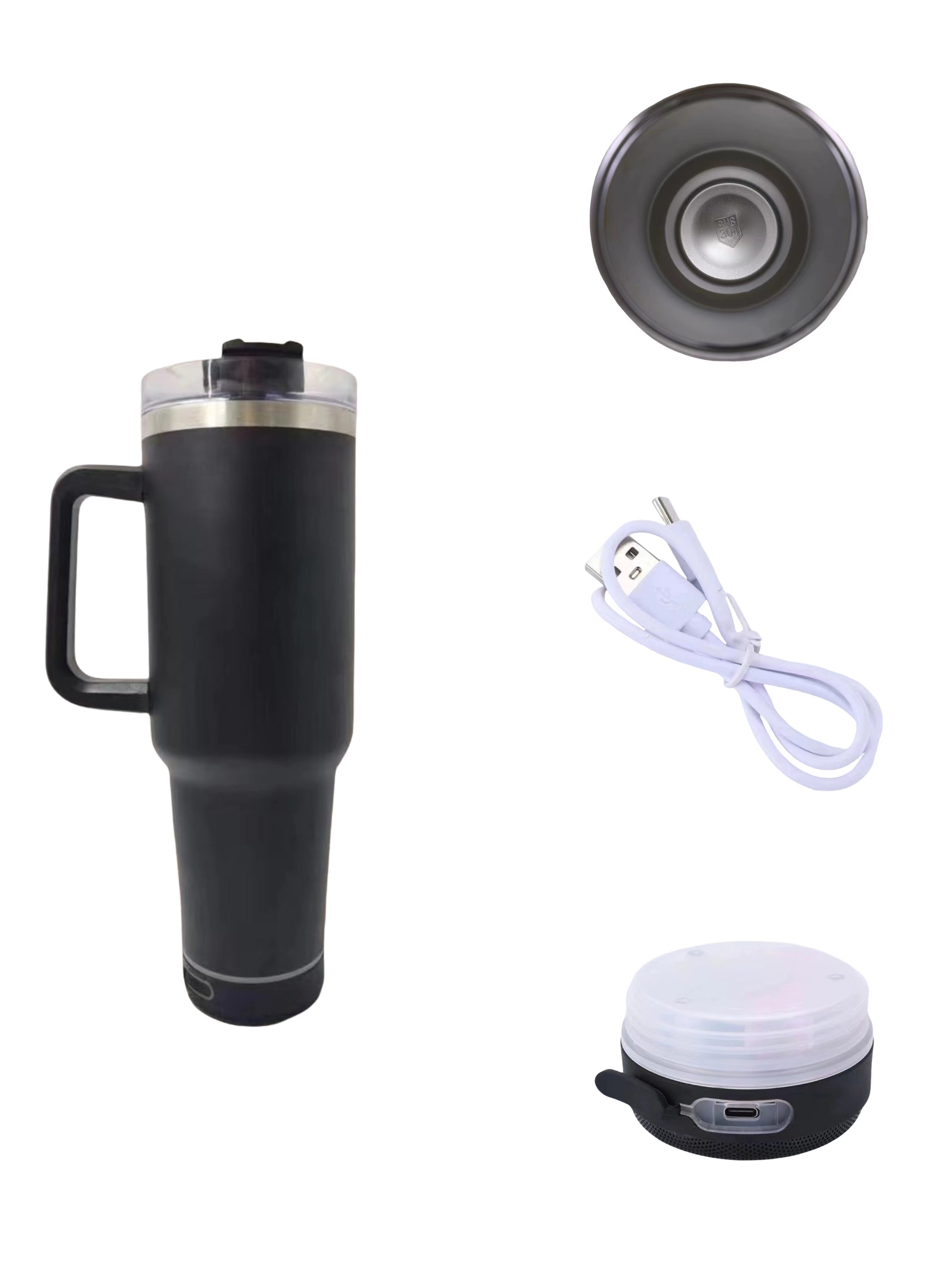 Usb Music Cup Double Wall Stainless Steel Skinny Straight 40 Oz Bluetooth Speaker Office Vacuum Flasks & Thermoses Modern 1 Pcs