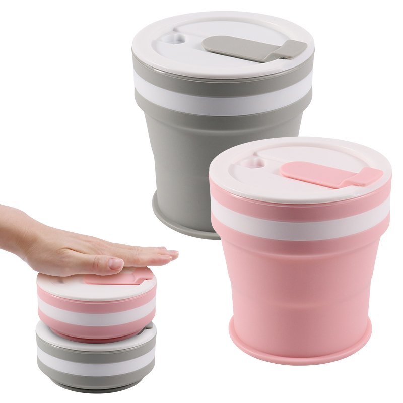 350ml Foldable Retractable Coffee Cup Reusable Folding Outdoor Silicon Cup Portable Collapsible Travel Cola Coffee Mug for Gifts