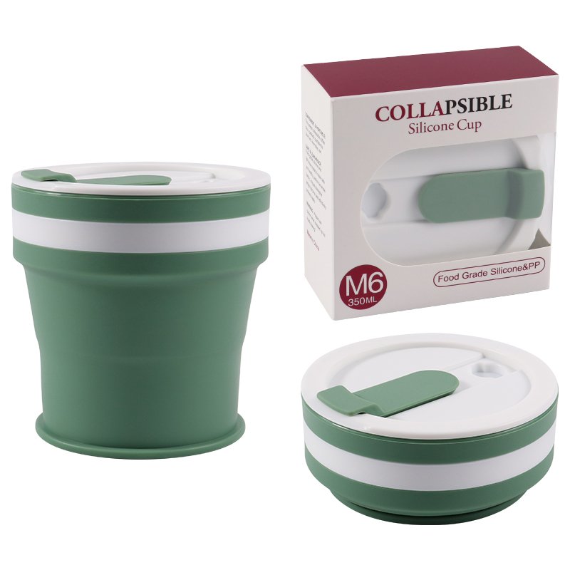 350ml Foldable Retractable Coffee Cup Reusable Folding Outdoor Silicon Cup Portable Collapsible Travel Cola Coffee Mug for Gifts